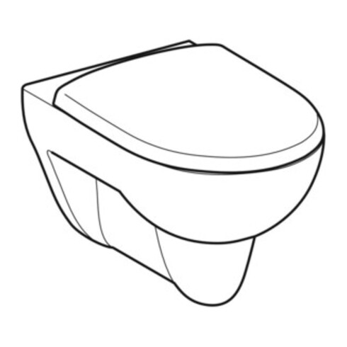 Geberit Wand-WC, Tiefspüler Renova 6/5 l, Set, mit WC-Sitz, weiß