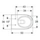 Geberit Wand-WC, Tiefspüler Renova 6/5 l, teilgeschl. Form, rimfree, weiß