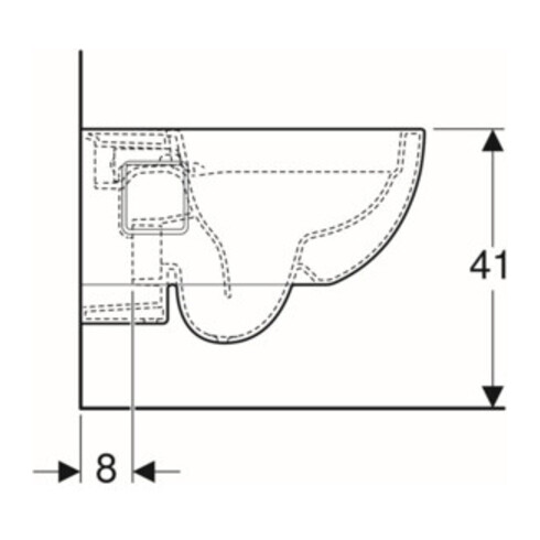 Geberit Wand-WC, Tiefspüler Renova 6/5 l, teilgeschl. Form, rimfree, weiß
