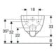 Geberit Wand-WC, Tiefspüler Renova 6/5 l, teilgeschl. Form, rimfree, weiß
