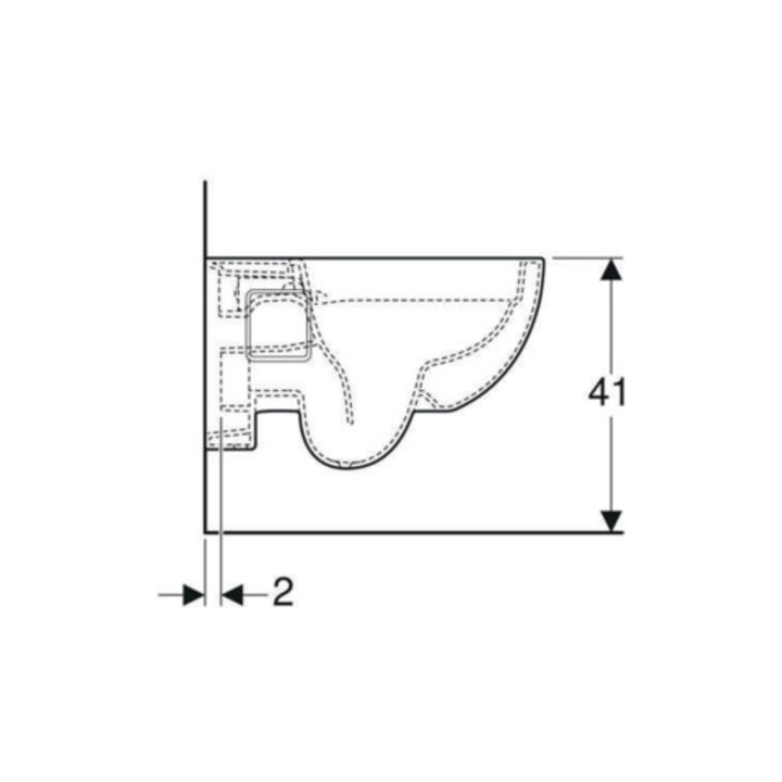 Geberit Wand-WC, Tiefspüler Renova 6/5 l, teilgeschl. Form, rimfree, weiß