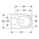 Geberit Wand-WC, Tiefspüler Renova 6/5 l, teilgeschl. Form, rimfree, weiß-4