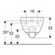 Geberit Wand-WC, Tiefspüler Renova 6/5 l, teilgeschl. Form, rimfree, weiß-5