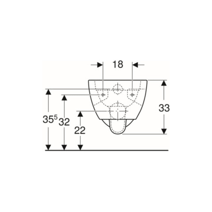 Geberit Wand-WC, Tiefspüler Renova 6/5 l, teilgeschl. Form, rimfree, weiß