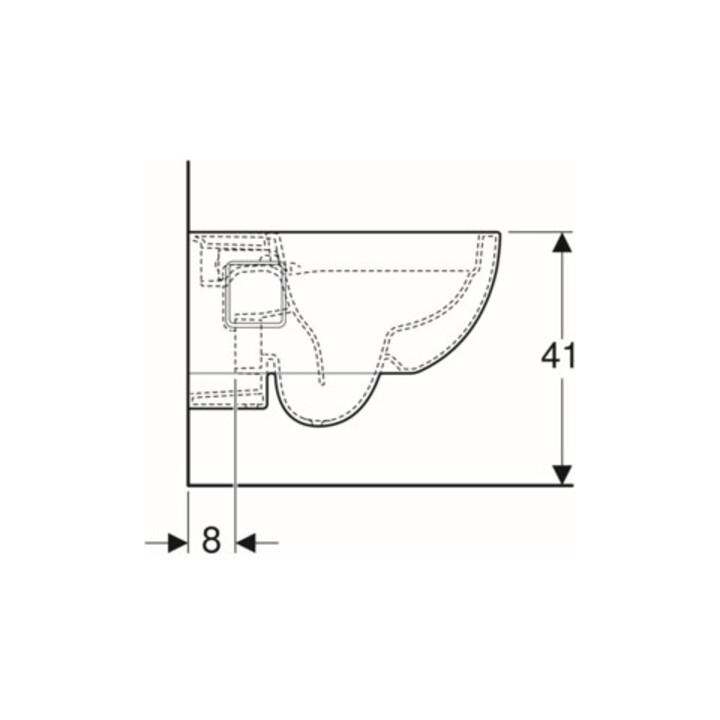 Geberit Wand-WC, Tiefspüler Renova 6/5 l, teilgeschl. Form, rimfree, weiß