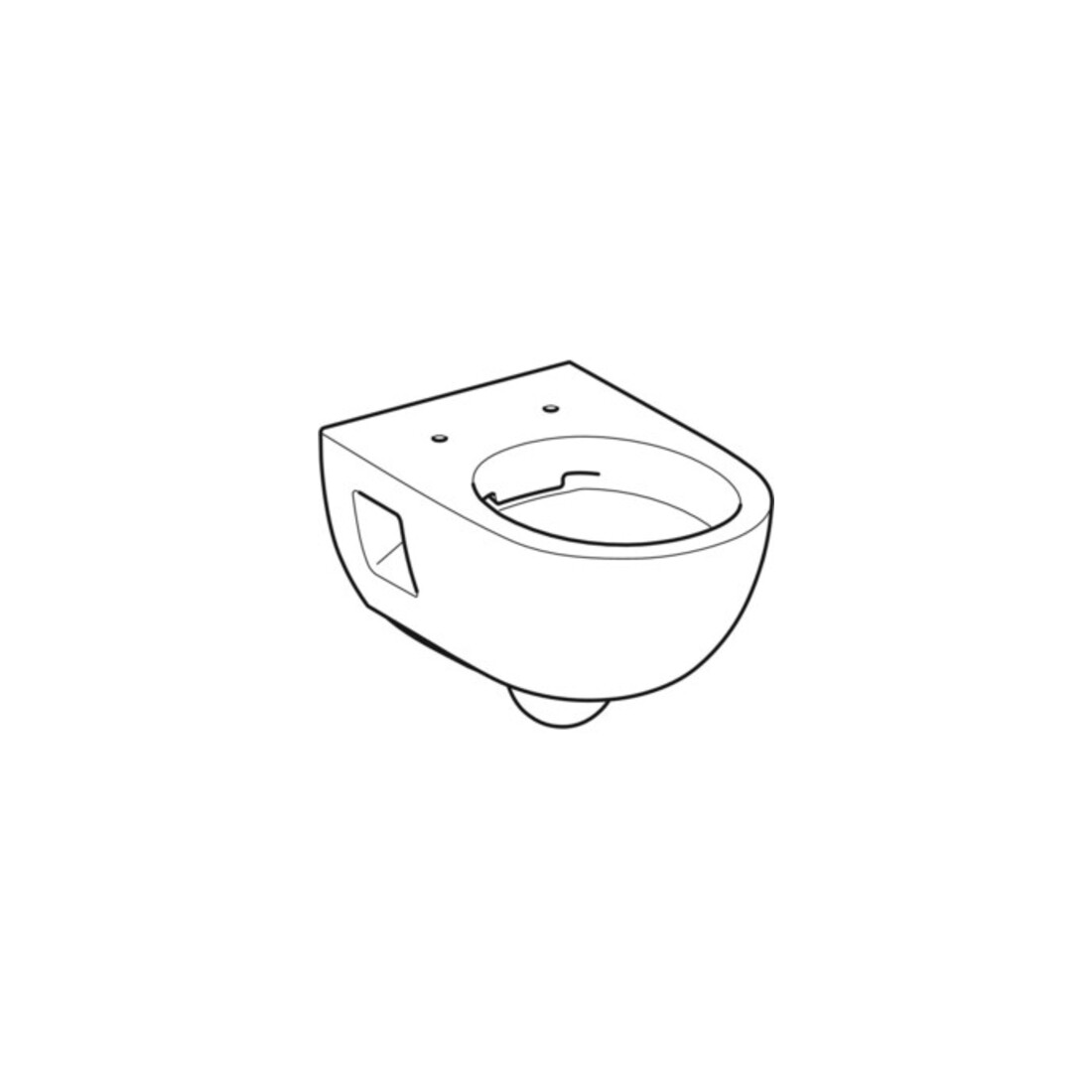 Geberit Wand-WC, Tiefspüler Renova 6/5 l, teilgeschl. Form, rimfree, weiß