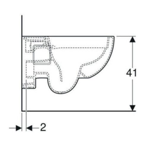 Geberit Wand-WC, Tiefspüler Renova 6/5 l, teilgeschl. Form, rimfree, weiß