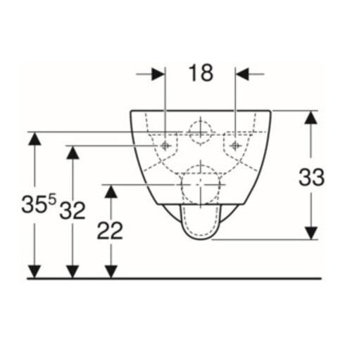 Geberit Wand-WC, Tiefspüler Renova 6/5 l, teilgeschl. Form, rimfree, weiß