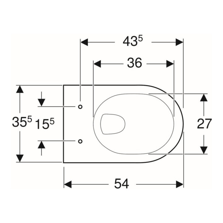 Geberit Wand-WC, Tiefspüler Renova 6/5 l, weiß