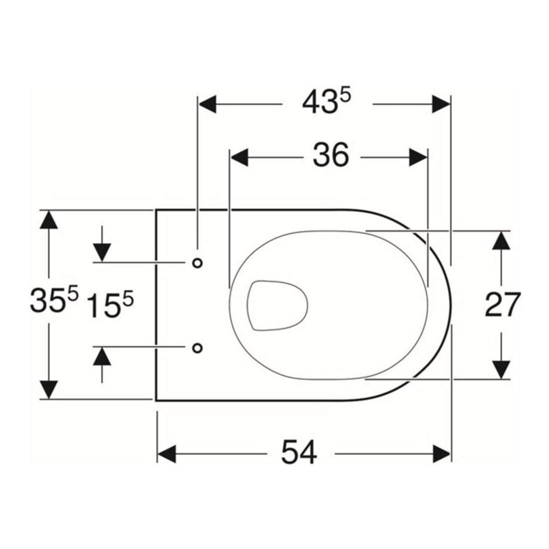 Geberit Wand-WC, Tiefspüler Renova 6/5 l, weiß
