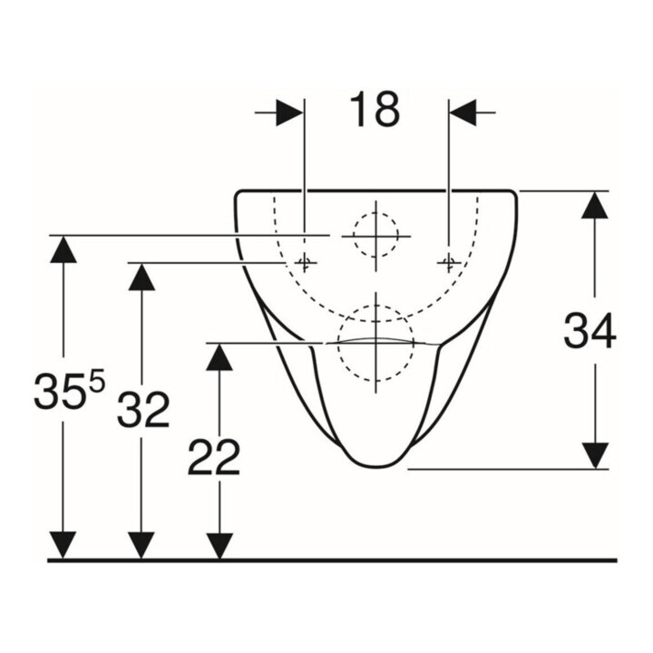 Geberit Wand-WC, Tiefspüler Renova 6/5 l, weiß