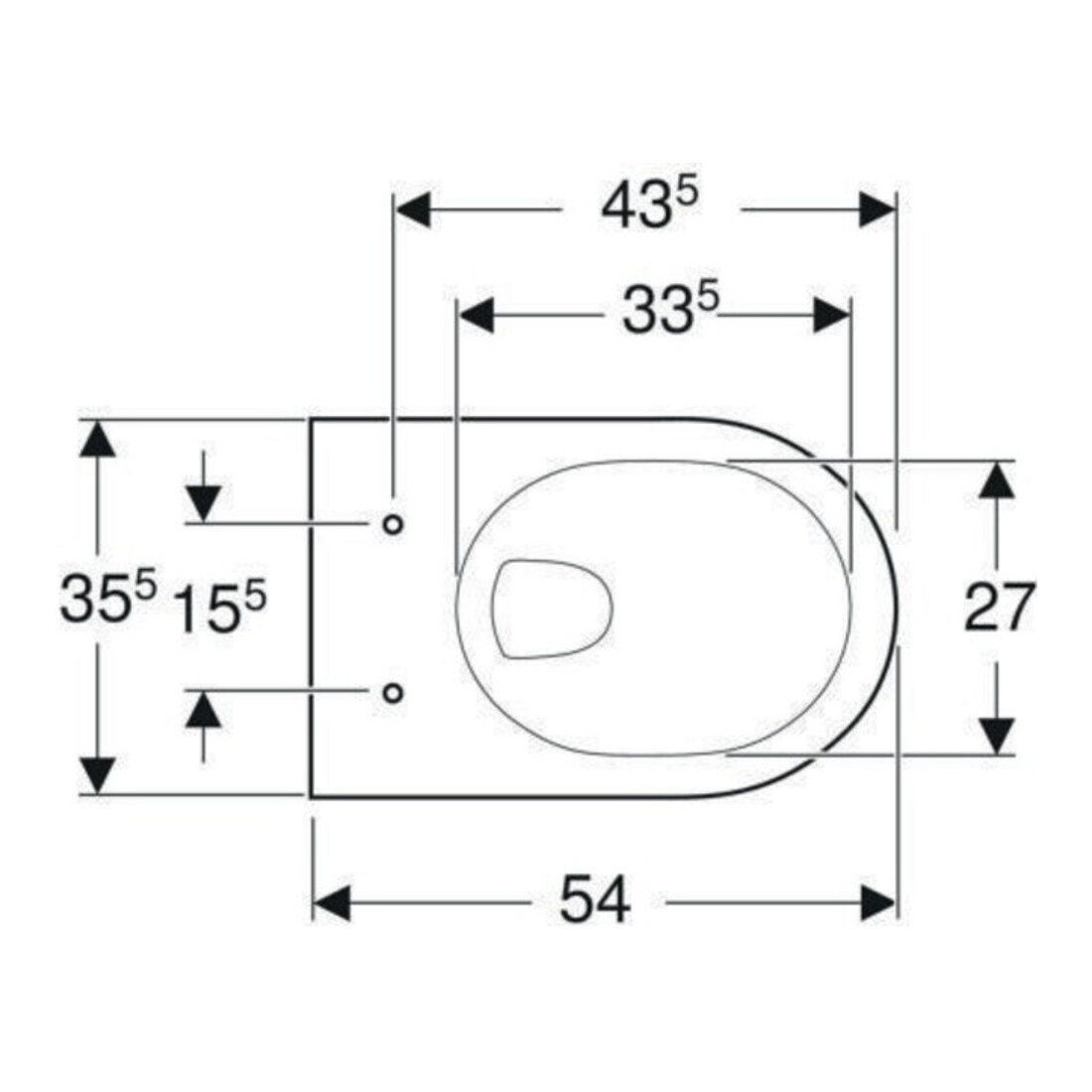 Geberit Wand-WC, Tiefspüler Renova 6/5 l, weiß
