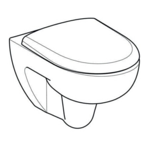 Geberit Wand-WC, Tiefspüler Renova 6 l, rimfree, mit WC-Sitz, weiß