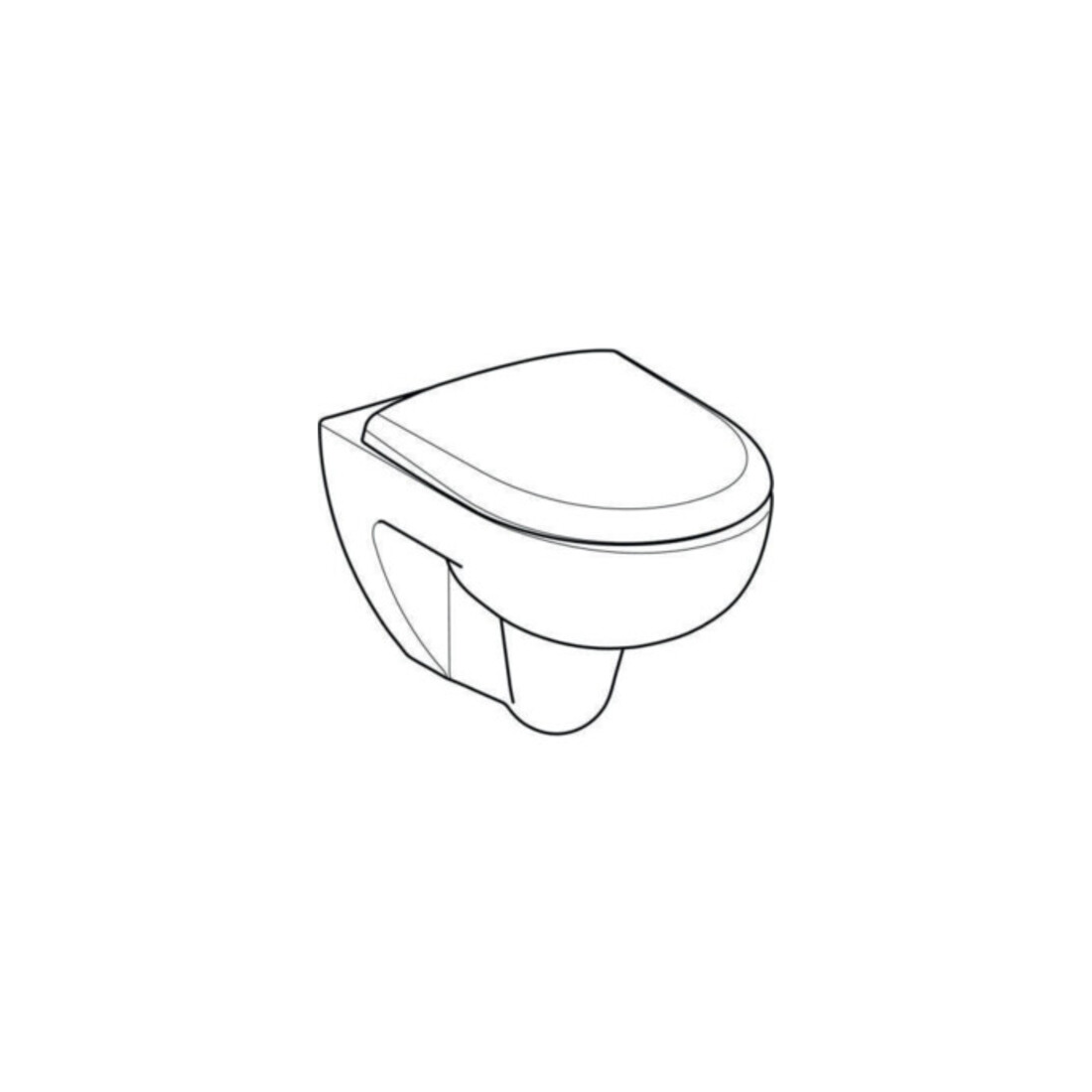 Geberit Wand-WC, Tiefspüler Renova 6 l, rimfree, mit WC-Sitz, weiß