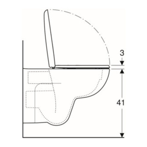 Geberit Wand-WC, Tiefspüler Renova 6 l, rimfree, mit WC-Sitz, weiß