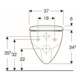 Geberit Wand-WC, Tiefspüler Renova 6 l, rimfree, mit WC-Sitz, weiß