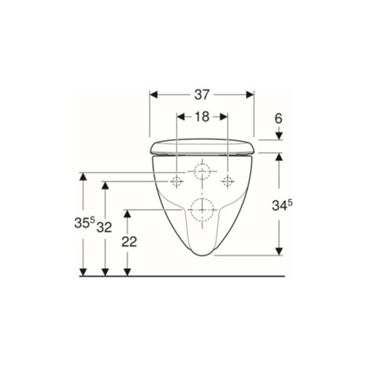 Geberit Wand-WC, Tiefspüler Renova 6 l, rimfree, mit WC-Sitz, weiß