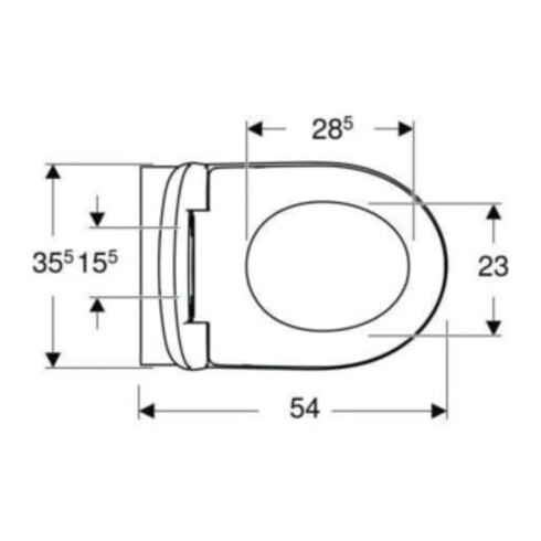 Geberit Wand-WC, Tiefspüler Renova 6 l, rimfree, mit WC-Sitz, weiß