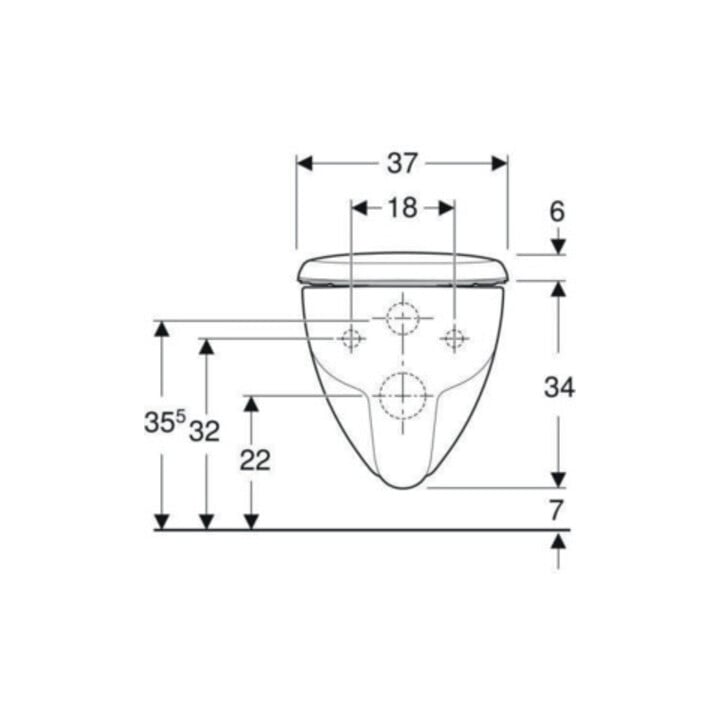 Geberit Wand-WC, Tiefspüler Renova 6 l, rimfree, mit WC-Sitz, weiß