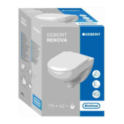 Geberit Wand-WC, Tiefspüler Renova 6 l, rimfree, mit WC-Sitz, weiß-4