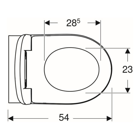 Geberit Wand-WC, Tiefspüler Renova 6 l, rimfree, mit WC-Sitz, weiß