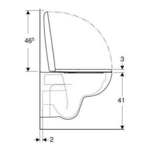 Geberit Wand-WC, Tiefspüler Renova 6 l, rimfree, mit WC-Sitz, weiß