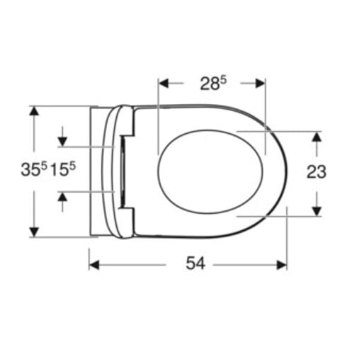 Geberit Wand-WC, Tiefspüler Renova 6 l, rimfree, mit WC-Sitz, weiß