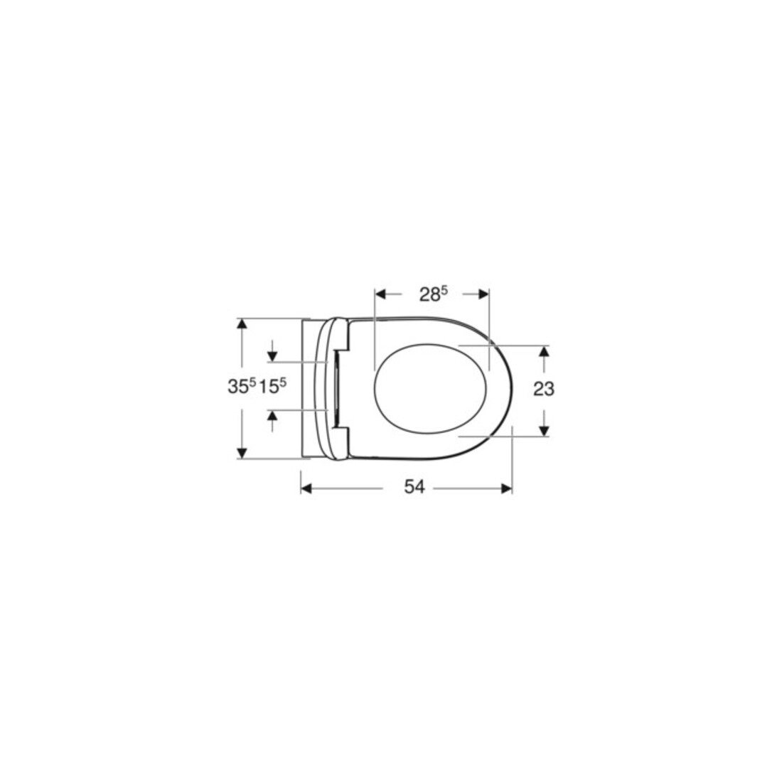 Geberit Wand-WC, Tiefspüler Renova 6 l, rimfree, mit WC-Sitz, weiß