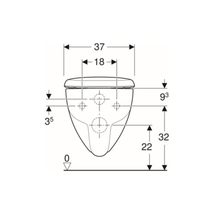 Geberit Wand-WC, Tiefspüler Renova 6 l, rimfree, mit WC-Sitz, weiß