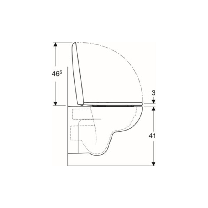 Geberit Wand-WC, Tiefspüler Renova 6 l, rimfree, mit WC-Sitz, weiß