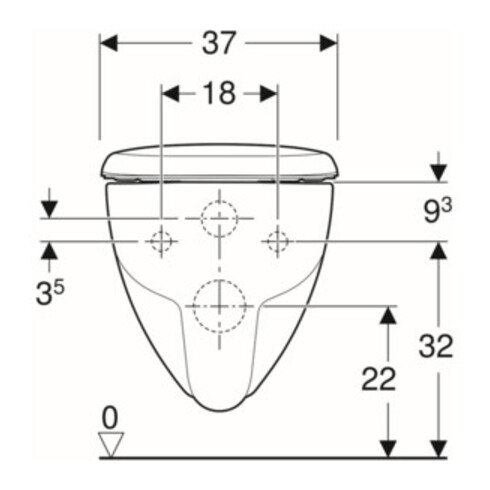 Geberit Wand-WC, Tiefspüler Renova 6 l, rimfree, mit WC-Sitz, weiß