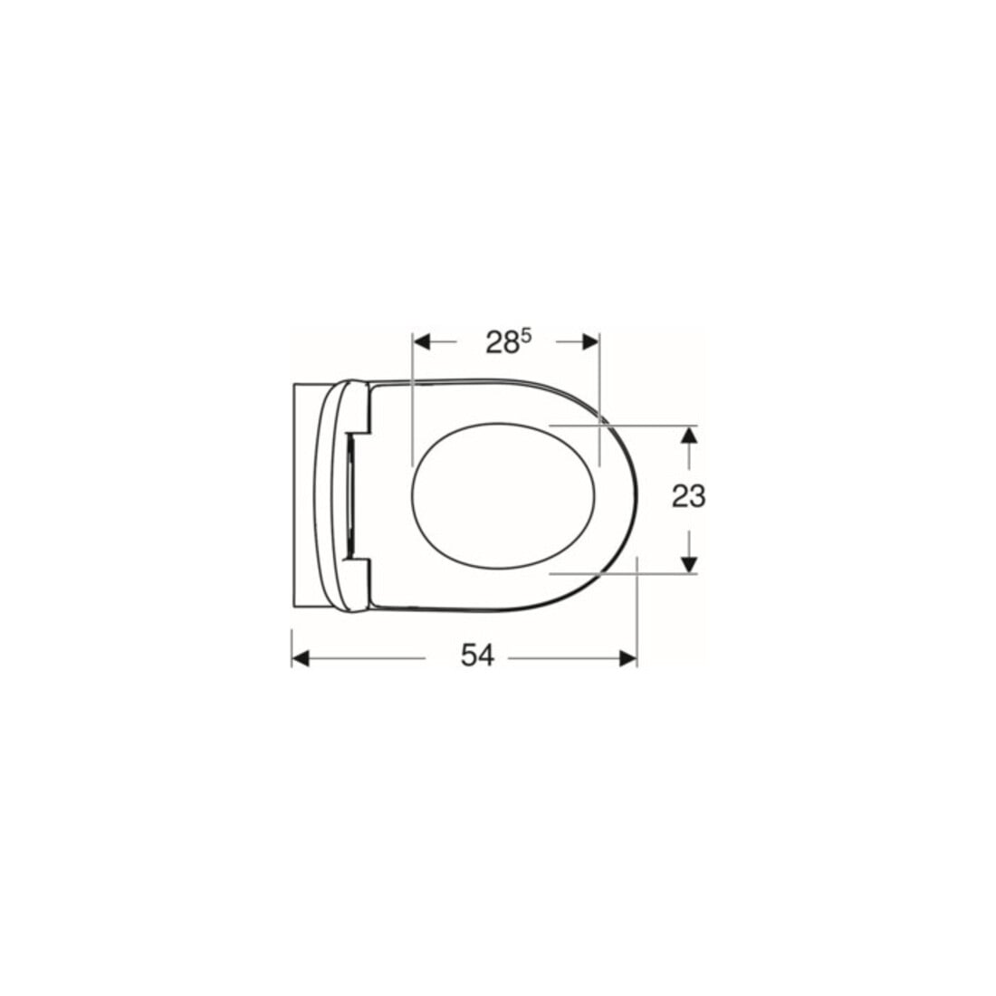 Geberit Wand-WC, Tiefspüler Renova 6 l, rimfree, mit WC-Sitz, weiß