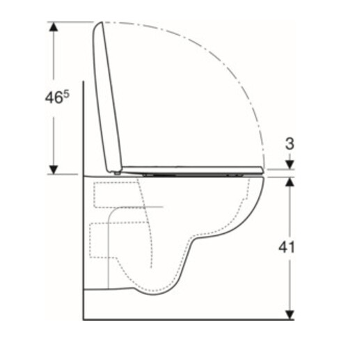 Geberit Wand-WC, Tiefspüler Renova 6 l, rimfree, mit WC-Sitz, weiß