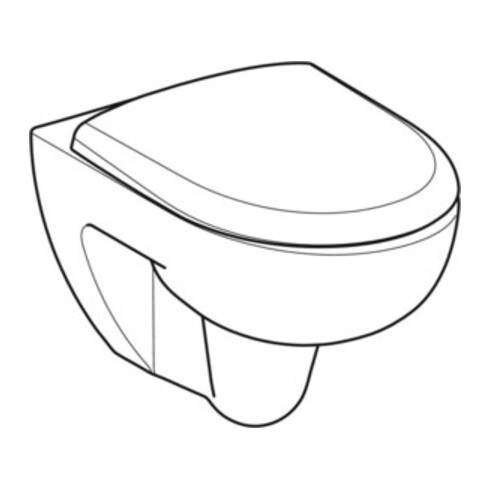 Geberit Wand-WC, Tiefspüler Renova 6 l, rimfree, mit WC-Sitz, weiß