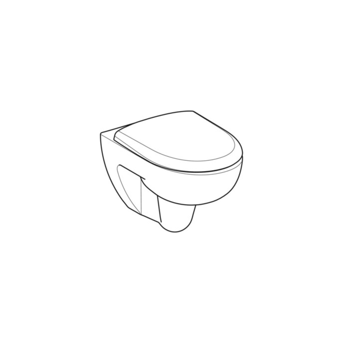 Geberit Wand-WC, Tiefspüler Renova 6 l, rimfree, mit WC-Sitz, weiß