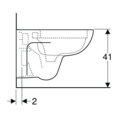 Geberit Wand-WC, Tiefspüler Renova 6 l, rimfree, weiß