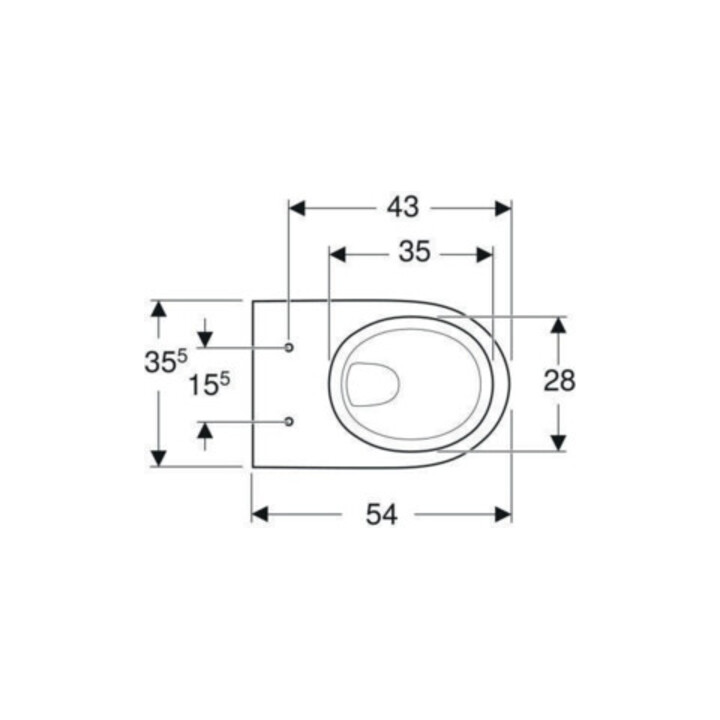 Geberit Wand-WC, Tiefspüler Renova 6 l, rimfree, weiß