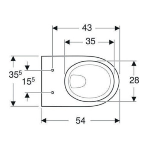 Geberit Wand-WC, Tiefspüler Renova 6 l, rimfree, weiß