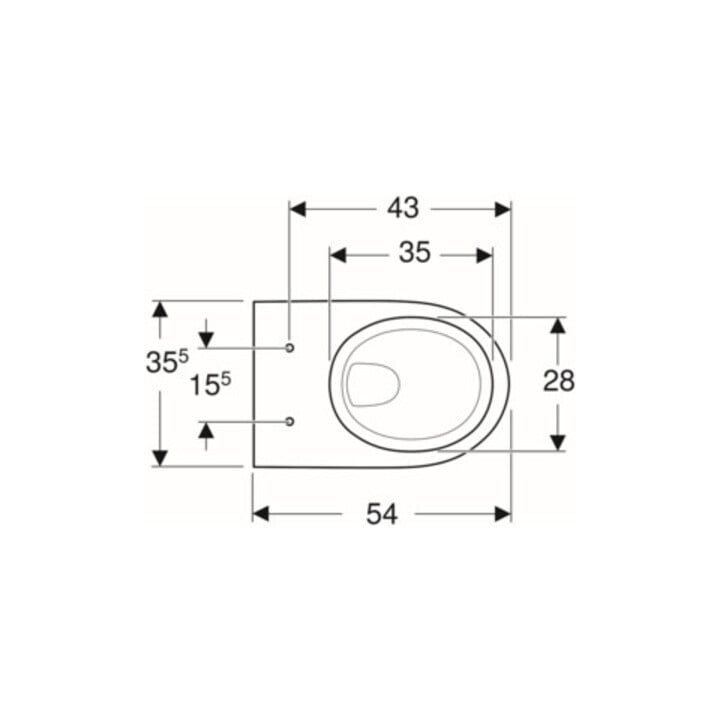 Geberit Wand-WC, Tiefspüler Renova 6 l, rimfree, weiß