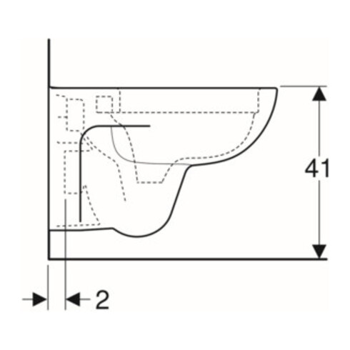 Geberit Wand-WC, Tiefspüler Renova 6 l, rimfree, weiß