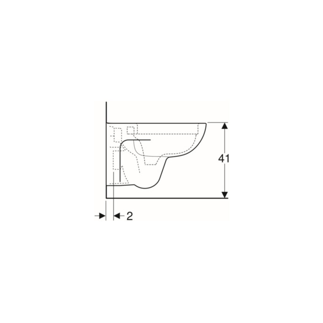 Geberit Wand-WC, Tiefspüler Renova 6 l, rimfree, weiß