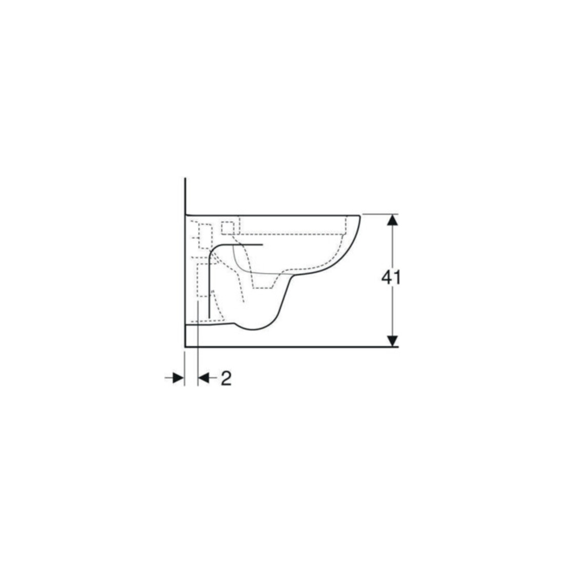 Geberit Wand-WC, Tiefspüler Renova 6 l, rimfree, weiß