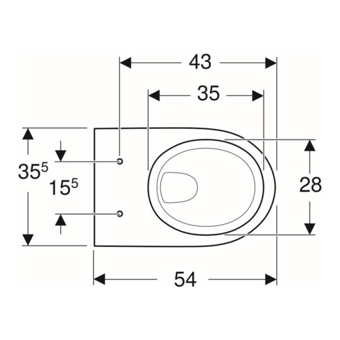 Geberit Wand-WC, Tiefspüler Renova 6 l, rimfree, weiß KeraTect