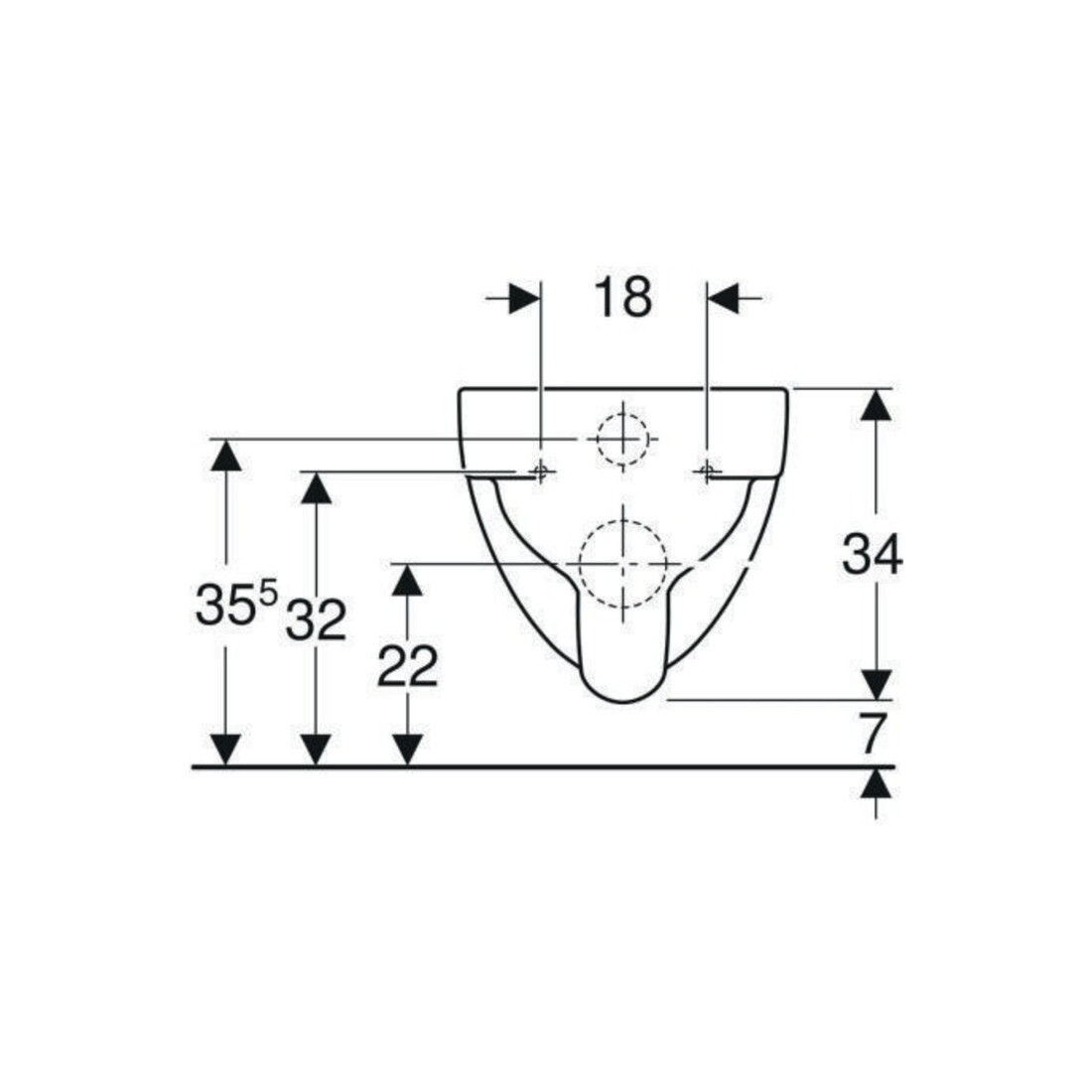 Geberit Wand-WC, Tiefspüler Renova 6 l, rimfree, weiß KeraTect