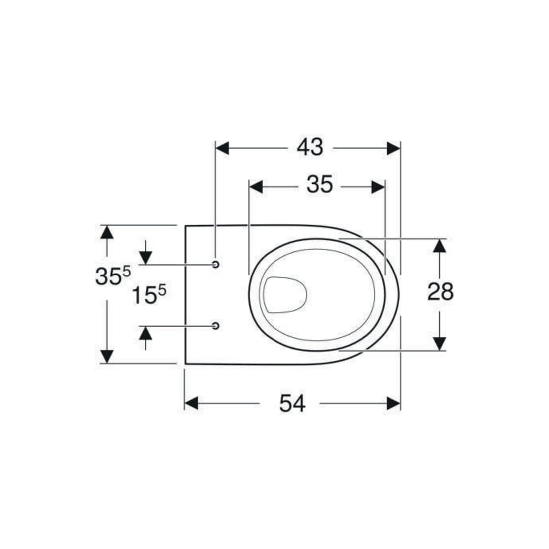 Geberit Wand-WC, Tiefspüler Renova 6 l, rimfree, weiß KeraTect