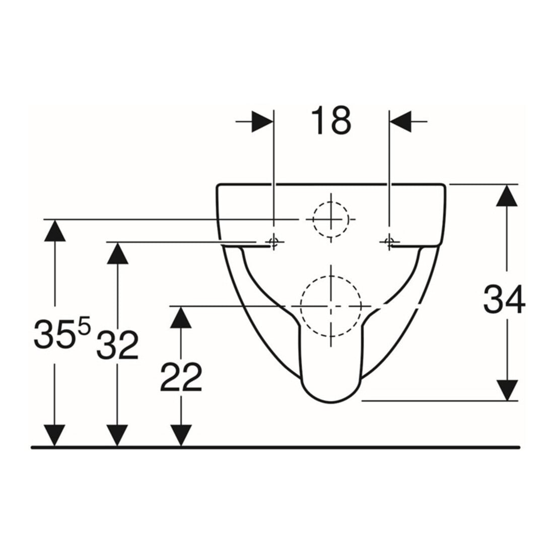 Geberit Wand-WC, Tiefspüler Renova 6 l, rimfree, weiß KeraTect