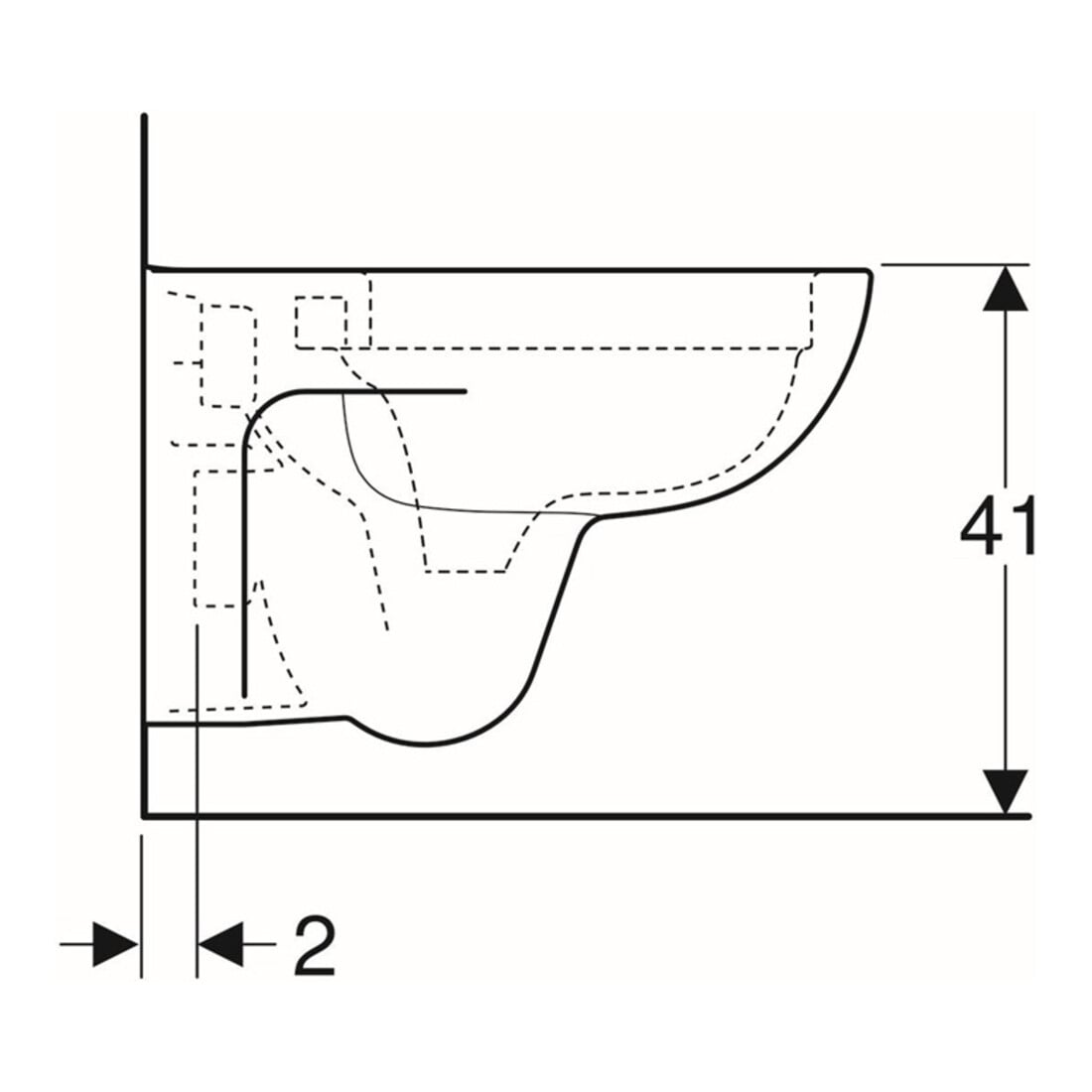 Geberit Wand-WC, Tiefspüler Renova 6 l, rimfree, weiß KeraTect