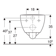Geberit Wand-WC, Tiefspüler Renova Comfort KeraT./we, 5/6 l, teilgeschl. F., rimfr.-2