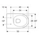 Geberit Wand-WC, Tiefspüler Renova Comfort KeraT./we, 6 l, erh., geschl. F., rimfr.
