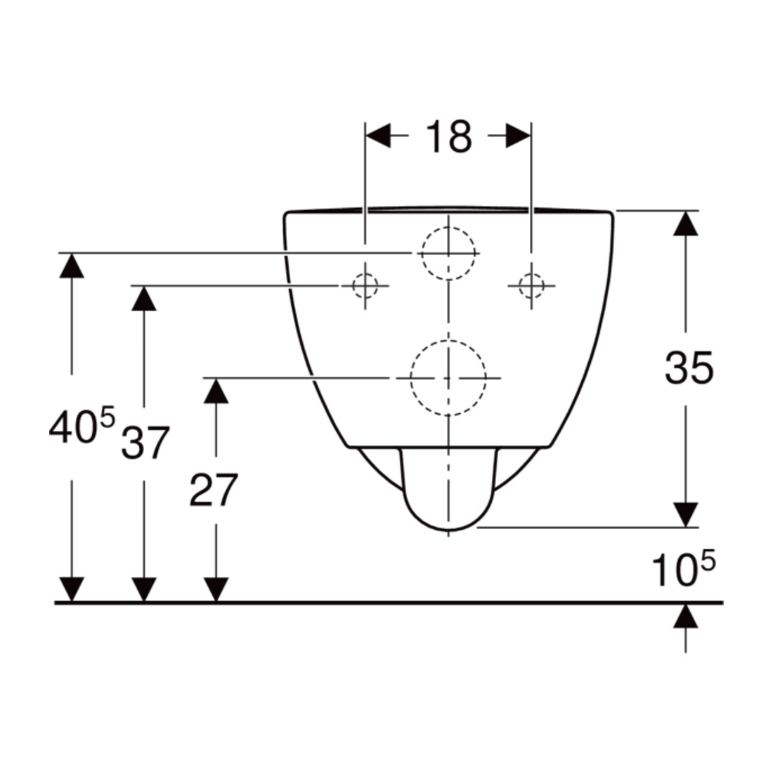 Geberit Wand-WC, Tiefspüler Renova Comfort we., 5/6 l, teilgeschl. Form, rimfree